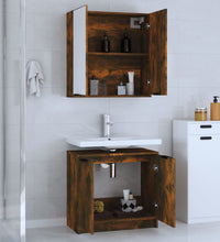 2-tlg. Badmöbel-Set Räuchereiche Holzwerkstoff