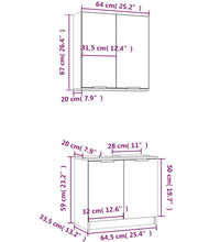 2-tlg. Badmöbel-Set Räuchereiche Holzwerkstoff
