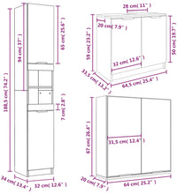 3-tlg. Badmöbel-Set Weiß Holzwerkstoff