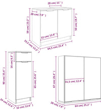 4-tlg. Badmöbel-Set Grau Sonoma Holzwerkstoff