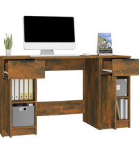 Schreibtisch mit Beistellschrank Räuchereiche Holzwerkstoff