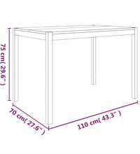 Esstisch 110x70x75 cm Massivholz Akazie