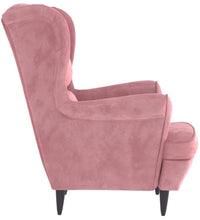 Ohrensessel mit Hocker Rosa Samt