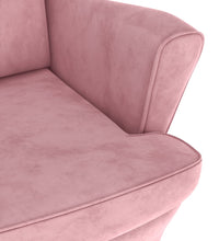 Ohrensessel mit Hocker Rosa Samt