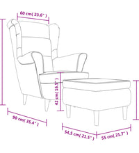 Ohrensessel mit Hocker Rosa Samt