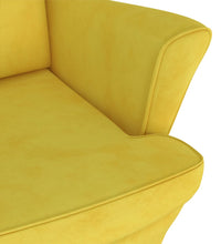 Ohrensessel mit Hocker Senfgelb Samt