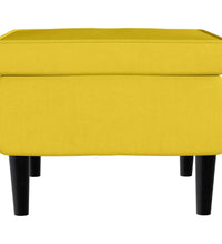 Ohrensessel mit Hocker Senfgelb Samt