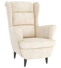 Ohrensessel mit Hocker Creme Samt