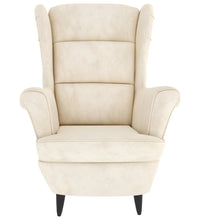 Ohrensessel mit Hocker Creme Samt