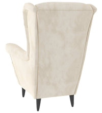 Ohrensessel mit Hocker Creme Samt