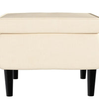 Ohrensessel mit Hocker Creme Samt