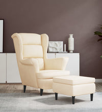 Ohrensessel mit Hocker Creme Samt