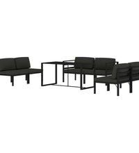 7-tlg. Garten-Lounge-Set mit Kissen Aluminium Anthrazit