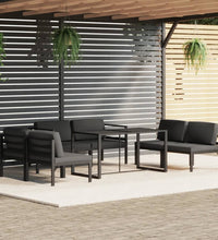 7-tlg. Garten-Lounge-Set mit Kissen Aluminium Anthrazit