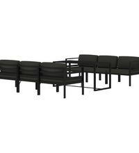 7-tlg. Garten-Lounge-Set mit Kissen Aluminium Anthrazit