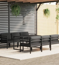7-tlg. Garten-Lounge-Set mit Kissen Aluminium Anthrazit