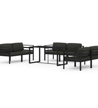 7-tlg. Garten-Lounge-Set mit Kissen Aluminium Anthrazit