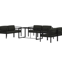 7-tlg. Garten-Lounge-Set mit Kissen Aluminium Anthrazit
