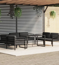 7-tlg. Garten-Lounge-Set mit Kissen Aluminium Anthrazit