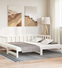 Tagesbett Ausziehbar Weiß 2x(90x190) cm Massivholz Kiefer