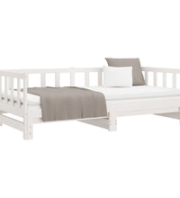 Tagesbett Ausziehbar Weiß 2x(90x190) cm Massivholz Kiefer