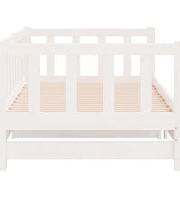 Tagesbett Ausziehbar Weiß 2x(90x190) cm Massivholz Kiefer