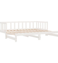 Tagesbett Ausziehbar Weiß 2x(90x190) cm Massivholz Kiefer
