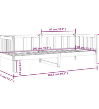 Tagesbett ohne Matratze Weiß 80x200 cm Massivholz Kiefer