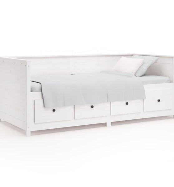 Tagesbett ohne Matratze Weiß 90x200 cm Massivholz Kiefer