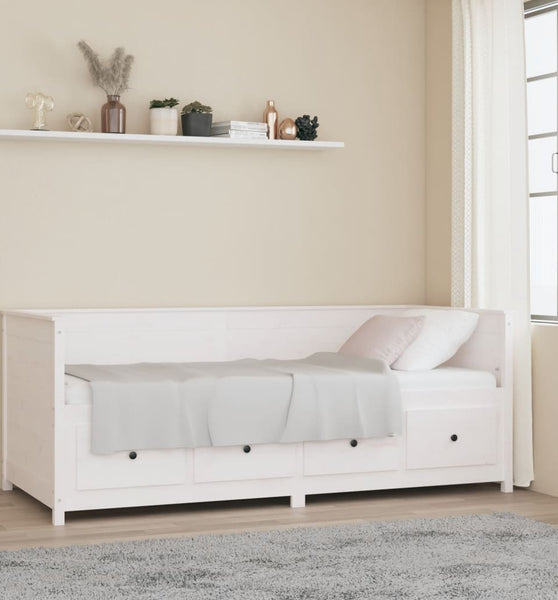 Tagesbett ohne Matratze Weiß 90x200 cm Massivholz Kiefer