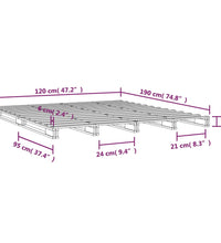 Palettenbett 120x190 cm Massivholz Kiefer