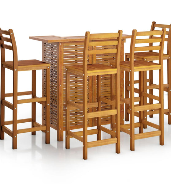 5-tlg. Gartenbar-Set Massivholz Akazie