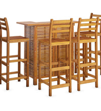 5-tlg. Gartenbar-Set Massivholz Akazie