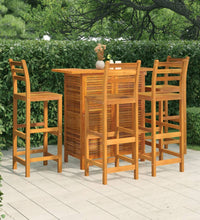 5-tlg. Gartenbar-Set Massivholz Akazie