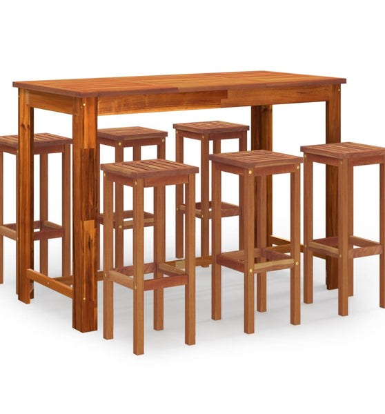 7-tlg. Gartenbar-Set Massivholz Akazie