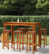 7-tlg. Gartenbar-Set Massivholz Akazie