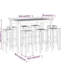 9-tlg. Gartenbar-Set Massivholz Akazie