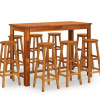 9-tlg. Gartenbar-Set Massivholz Akazie