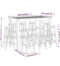 9-tlg. Gartenbar-Set Massivholz Akazie