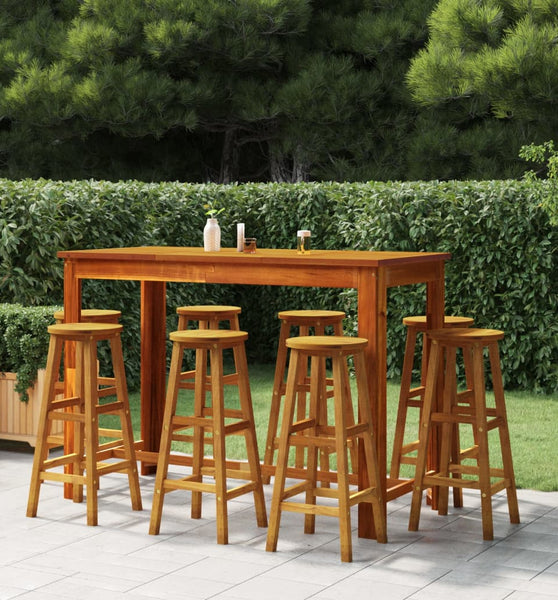9-tlg. Gartenbar-Set Massivholz Akazie