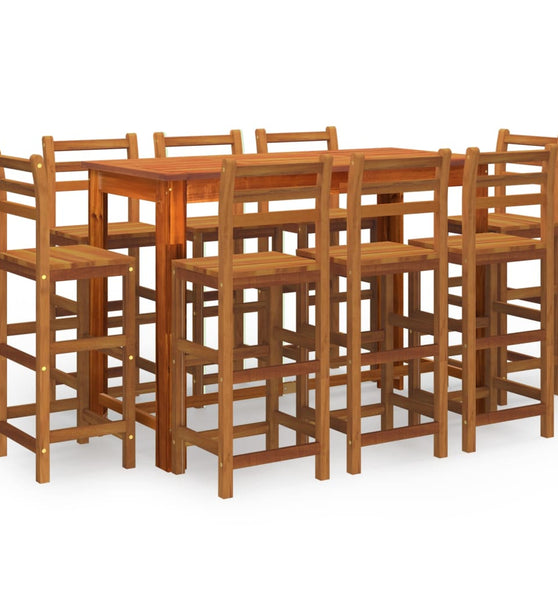 9-tlg. Gartenbar-Set Massivholz Akazie