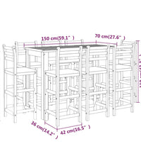 9-tlg. Gartenbar-Set Massivholz Akazie
