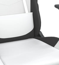 Gaming-Stuhl mit Massagefunktion Weiß und Schwarz Kunstleder