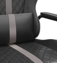 Gaming-Stuhl mit Massagefunktion Grau und Schwarz Kunstleder