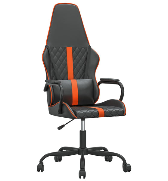 Gaming-Stuhl mit Massagefunktion Orange und Schwarz Kunstleder