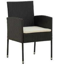 7-tlg. Garten-Essgruppe Poly Rattan Schwarz