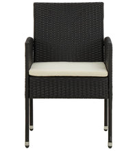 7-tlg. Garten-Essgruppe Poly Rattan Schwarz