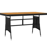 7-tlg. Garten-Essgruppe Poly Rattan Schwarz