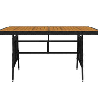 7-tlg. Garten-Essgruppe Poly Rattan Schwarz