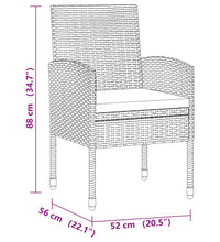 7-tlg. Garten-Essgruppe Poly Rattan Schwarz